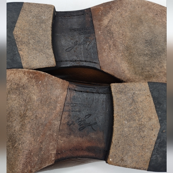 Frye John A. Men's Brown Leather Round Toe Office Slip On Penny Loafers Size 10 - Picture 14 of 16